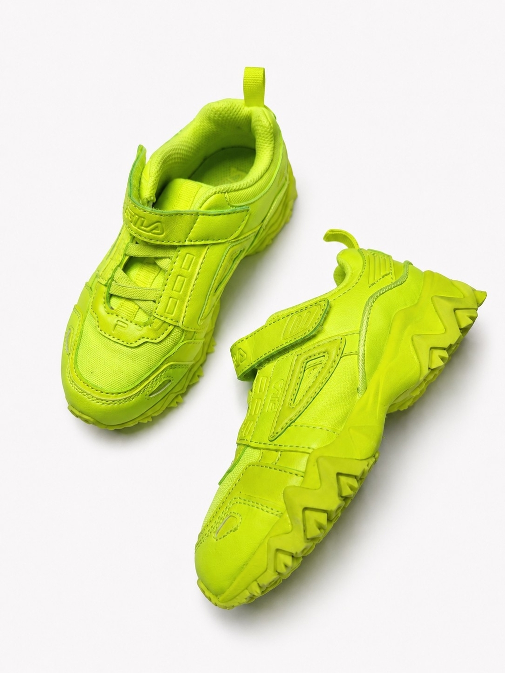 Fila Neon Green Kids' Velcro Athletic Sneakers